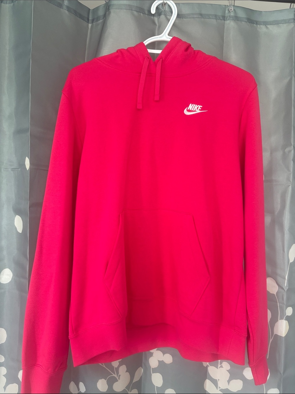 Nike Hot Pink Hooded Pullover with White Logo